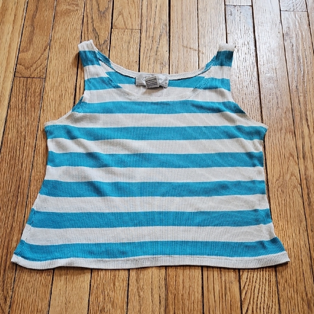 Stevemor Vintage Striped Blue and White Women's Tank Top